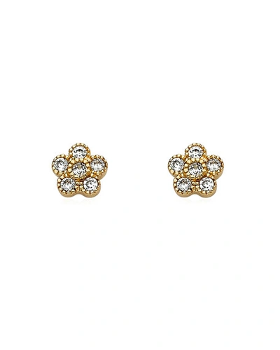 Lmts Girls' Flower Stud Earrings, Gold