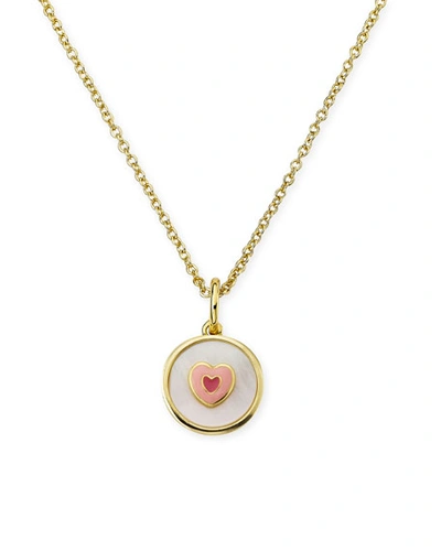 Lmts Girls' Mother-of-pearl Heart Pendant Necklace, White