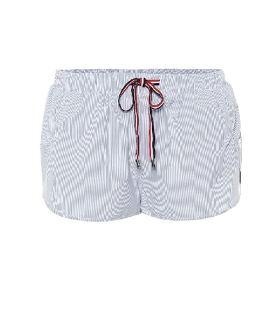 The Upside Dupont Striped Drawstring Running Shorts In Blue