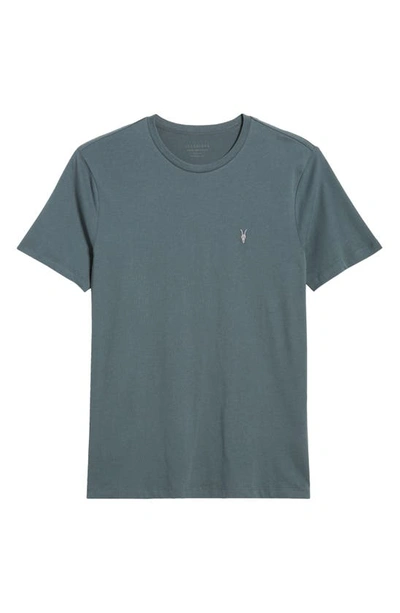 Allsaints Brace Tonic Organic Cotton T-shirt In Beetle Blue