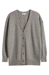 Madewell V-neck Relaxed Cardigan In Hthr Pewter