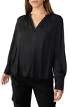 Sanctuary Lizzie Sateen Tunic Top In Black