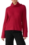 Sanctuary It's Cold Outside Rib Cowl Neck Sweater In Cranberry
