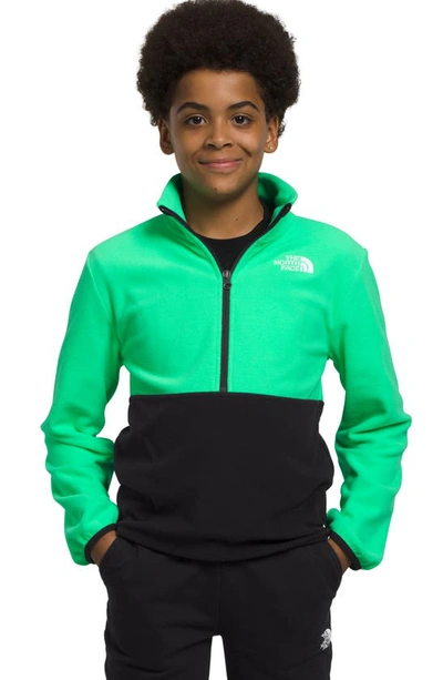The North Face Kids' Glacier Half Zip Pullover In Chlorophyll Green