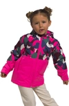 The North Face Kids' Freedom Insulated Waterproof Hooded Jacket In Mr. Pink Big Abstract Print