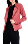Nic + Zoe Fringe Mix Knit Jacket In Spice
