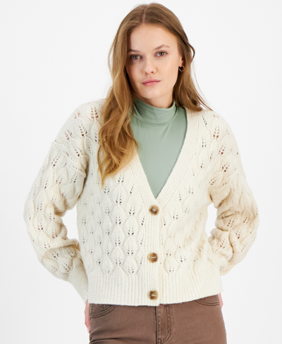 And Now This Now This Womens Leaf Stitch Cardigan Sweater High Rise Straight Leg Jeans Created For Macys In Root Beer