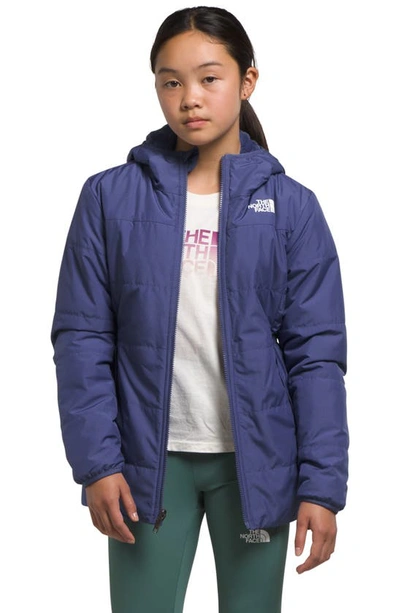 The North Face Kids' Mossbud Reversible Water Repellent Parka In Cave Blue