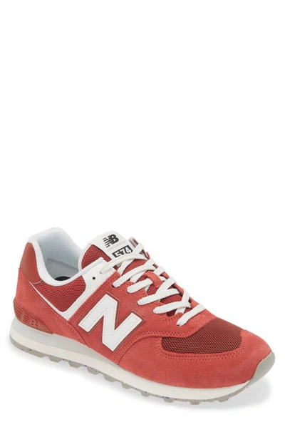 New Balance 574 Sneaker In Alpha Red/ White