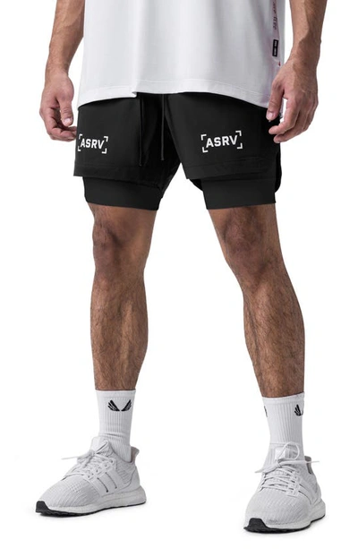 Asrv Treta-lite 2-in-1 Lined Shorts In Black Bracket/ Black