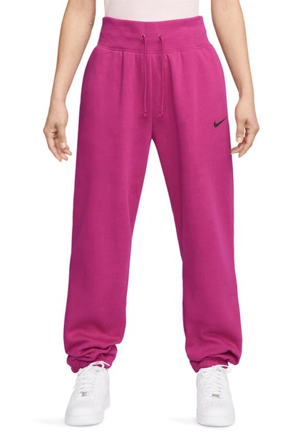 Nike Sportswear Phoenix High Waist Fleece Sweatpants In Pink