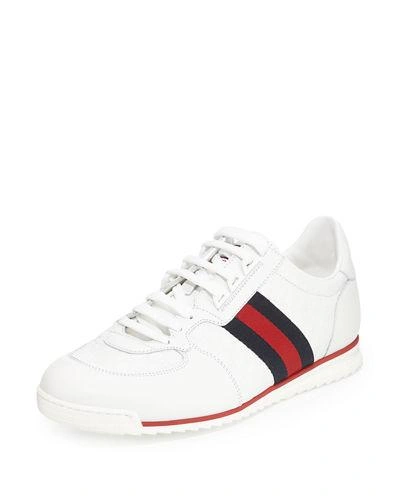 Gucci Men's Sl73 Lace-up Sneakers In Bianco/brb | ModeSens