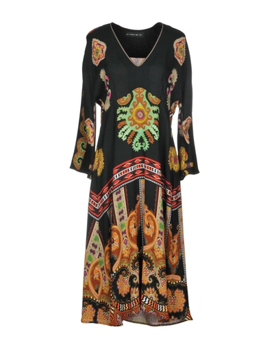 Etro Midi Dresses In Black