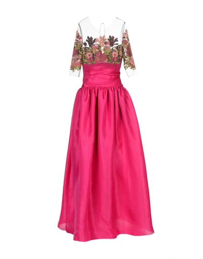 Marchesa Long Dress In Fuchsia