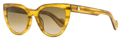 Moncler Women's Cateye Sunglasses Ml0076 47f Striped Brown 50mm In Yellow