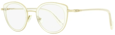 Moncler Women's Oval Eyeglasses Ml5025 024 Light Gold/frosted 46mm