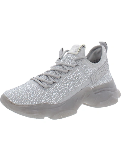 Steve Madden Maxima Womens Embellished Low Top Casual And Fashion Sneakers In Grey