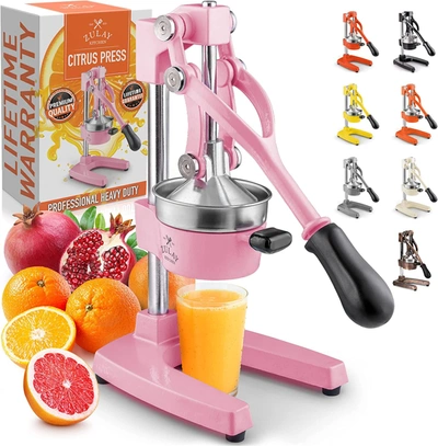 Zulay Kitchen Premium Quality Heavy Duty Manual Orange Juicer And Lime Squeezer Press Stand In Pink