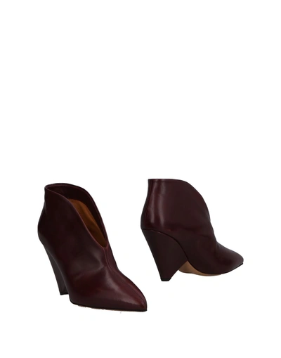 Isabel Marant Ankle Boot In Maroon