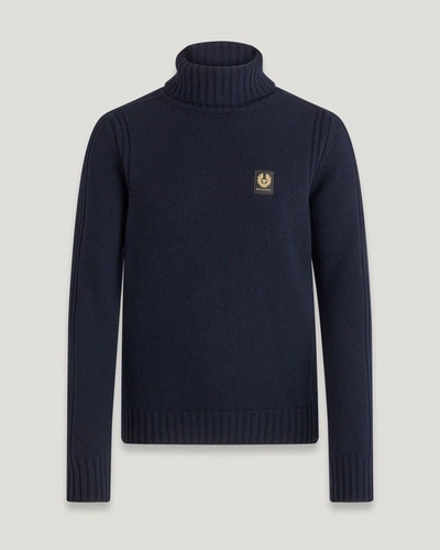 Belstaff Watch Rollneck Jumper In Dark Ink