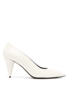 The Row Point-toe Leather Pumps In Bright White