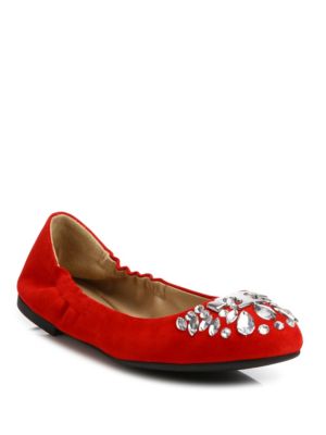 tory burch crystal strap ballet flat
