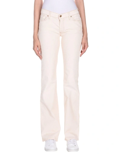 7 For All Mankind Casual Pants In Ivory