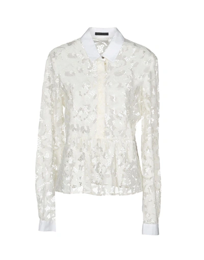 Pinko Woman Shirt Ivory Size 6 Cotton, Polyamide, Viscose