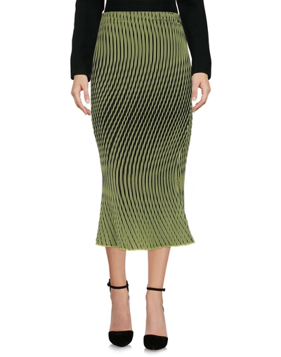 Issey Miyake 3/4 Length Skirt In Acid Green