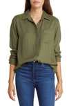 Beachlunchlounge Textured Shirt In Olive Nouveau