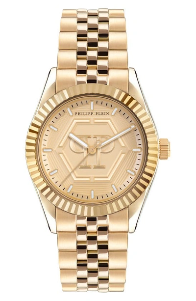 Philipp Plein Date Superlative Bracelet Watch, 38mm In Gold