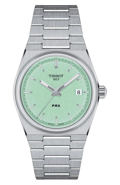 Tissot Unisex Swiss Prx Stainless Steel Bracelet Watch 35mm In Silver
