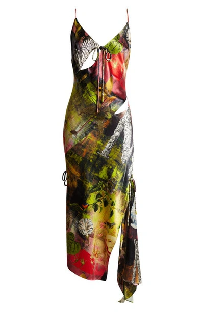 Monse Mixed Print Silk Slipdress In Print Multi