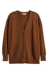 Madewell V-neck Relaxed Cardigan In Heather Hickory