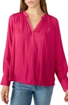 Sanctuary Lizzie Sateen Tunic Top In Cranberry