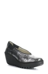 Fly London Yoza Wedge Ballet Shoe In 009 Silver