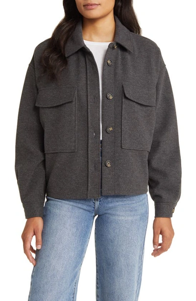 Beachlunchlounge Double Face Crop Jacket In Charcoal Heather