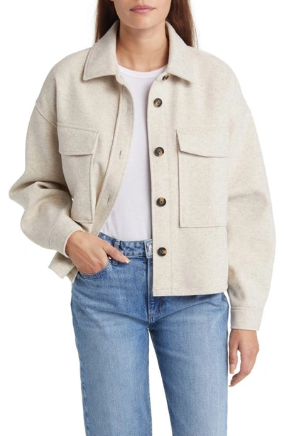 Beachlunchlounge Double Face Crop Jacket In Oatmeal Heather