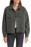 Beachlunchlounge Double Face Crop Jacket In Olive Heather