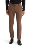 Emporio Armani Flat Front Trousers In Brown