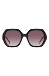 Carolina Herrera 55mm Gradient Square Sunglasses In Blk Burg
