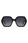Carolina Herrera 55mm Gradient Square Sunglasses In Black White Grey