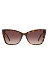 Carolina Herrera 57mm Cat Eye Sunglasses In Havana Gold/ Brown Gradient