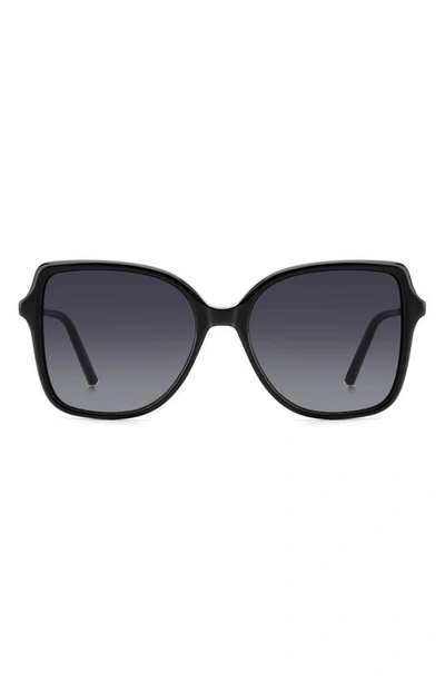 Carolina Herrera 55mm Square Sunglasses In Black Gold/ Grey Shaded