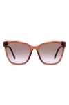 Carolina Herrera 55mm Cat Eye Sunglasses In Brown Grey/ Brown Violet