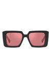 Prada 51mm Tortoise Square Sunglasses In Black