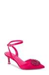 Kenneth Cole New York Umi Starburst Ankle Strap Pointed Toe Pump In Hot Pink