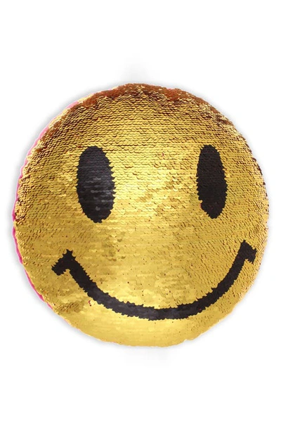 Capelli New York Sequin Emoji Pillow In Gold