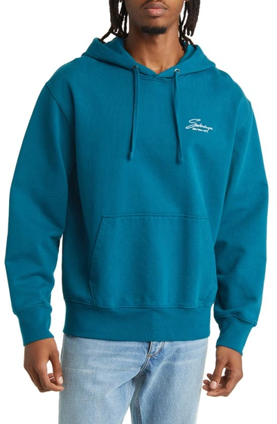 Saturdays Surf Nyc Ditch Signature Logo Embroidered Hoodie In Gulf Coast