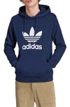 Adidas Originals Lifestyle Trefoil Graphic Hoodie In Night Indigo